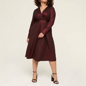 Lane Bryant Shimmer Twist-Front Midi Dress